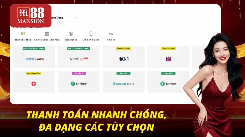 M88 35 Hệ thống thanh toán cực kỳ nhanh và tiện lợi